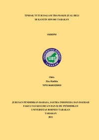 Tindak Tutur Dalam Transaksi Jual Beli Di Kantin SDN 001 Tarakan