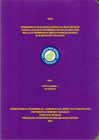 Pemenuhan Hak Kesejahteraan Bagi  Rumah Tangga Sasaran Penerima Manfaat (RTS-PM) Melalui Pemberian Beras Daerah (RASDA) Di Kabupaten Malinau