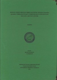 Respon Pertumbuhan Bibit Kantong Semar (Nepenthes mirabilis) Terhadap Waktu Perendaman Stek Batang Dalam Larutan Atonik