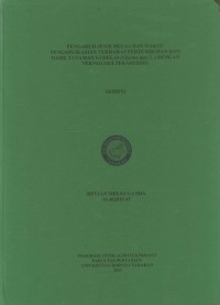 Pengaruh Jenis Mulsa Dan Waktu Pengaplikasian Terhadap Pertumbuhan Dan Hasil Tanaman Kedelai (Glycine max L.) Dengan Teknologi Terasering