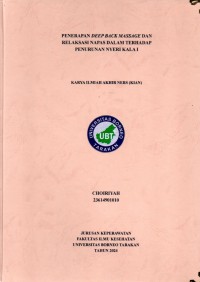 Penerapan Deep Back Massage Dan Relaksasi Nafas Dalam Terhadap Penurunan Nyeri Kala I