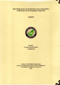 Identifikasi Plant Blindness Pada Mahasiswa Semester Awal Pendidikan Biologi