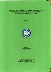 PERAN PETANI BERBASIS GENDER DALAM MENDUKUNG BUDIDAYA TANAMAN PADI (Oriyza Sativa L) DI DESA BUYUNG-BUYUNG KABUPATEN BERAU