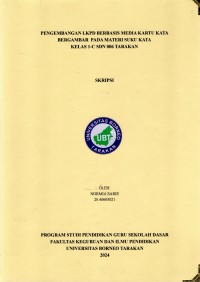 Pengembangan LKPD Berbasis Media Kartu Kata Bergambar Pada Materi Suku Kata Kelas 1-C SDN 006 Tarakan