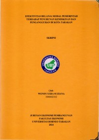 Efektivitas Belanja Modal Pemerintah Terhadap Penurunan Kemiskinan Dan Pengangguran Di Kota Tarakan