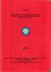 Perlindungan Hukum Terhadap Anak Sebagai Korban Eksploitasi Seksual Di Kota Tarakan