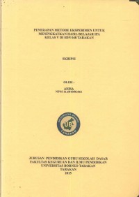 Penerapan Metode Eksperimen Untuk Meningkatkan Hasil Belajar IPA Kelas V Di SDN 048 Tarakan