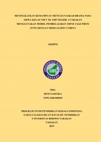 Meningkatkan Kemampuan Menulis Naskah Drama Pada Siswa Kelas VIII Di  SMP Negeri  4 Tarakan Menggunakan Model Pembelajaran Think Talk Write (TTW) Dengan  Media Kartu Cerita
