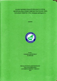 Kajian Konsentrasi Pupuk Daun Untuk Meningkatkan Pertumbuhan Dan Hasil Pada Tanaman Terung Ungu (Solanum melongena l.)