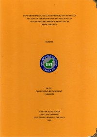 Pengaruh Harga, Kualitas Produk, Dan Kualitas Pelayanan, Terhadap Kepuasan Pelanggan Pada Pembelian Produk Ramayana Di Kota Tarakan