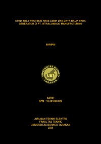 Studi Rele Proteksi Arus Lebih Dan Daya Balik Pada Generator di PT. Intracawood Manufacturing