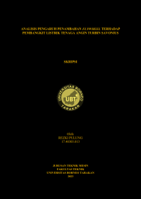 Analisa Pengaruh Penambahan Flywheel Terhadap Pembangkit Listrik Tenaga Angin Savonius