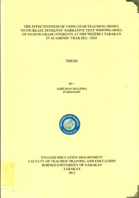 The Effectiveness Of Using STAD Teaching Model To Increase Students’ Narrative Text Writing Skill  Of Eighth Grade Students At SMP Negeri 2 Tarakan In Academic Year 2011/ 2012