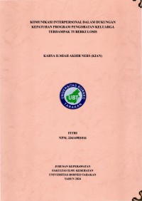 Komunikasi Interpersonal Dalam Dukungan Kepatuhan Program Pengobatan Keluarga Terdampak Tuberkulosis