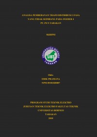 Analisa Pembebanan Trafo Distribusi 3 Fasa Yang Tidak Seimbang Pada Feeder 4  PT. PLN Tarakan