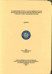 Analisis Kebutuhan Layanan Bimbingan Dan Konseling Belajar Di SMP Frater Don Bosco Tarakan Tahun Akademik 2021/2022
