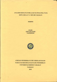 Analisis Kesulitan Belajar Matematika Pada Siswa Kelas V-C SDN 050 Tarakan