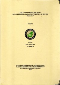 Kecemasan Siswa Kelas VI Dalam Pembelajaran Matematika Di SDN 026 Tarakan