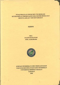 Pengembangan Instrumen Tes Berbasis Keterampilan Proses Sains Pada Materi Benda Dan Sifatnya Kelas V SDN 010 Tarakan