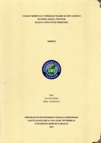 Ujaran Kebencian Terhadap Mario Dandy Satriyo Di Media Sosial Twitter (Kajian Linguistik Forensik)