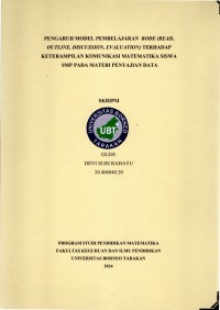Pengaruh Model Pembelajaran RODE (Read, Outline, Discussion, Evaluation) Terhadap Keterampilan Komunikasi Matematika Siswa SMP Pada Materi Penyajian Data