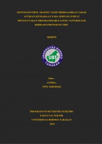 Sistem Kontrol Traffic Light Berdasarkan Jarak Antrian Kendaraan Pada Simpang Empat Menggunakan Programmable Logic Controller Berbasis Photoelectric