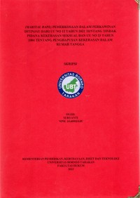 (Marital Rape) Pemerkosaan Dalam Perkawinan Ditinjau Dari UU No 12 Tahun 2022 Tentang Tindak Pidana Kekerasan Seksual Dan Uu No 23 Tahun 2004 Tentang Penghapusan Kekerasan Dalam Rumah Tangga