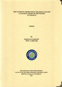 The Students' Problems In Speaking English At Eighth Grade Of SMP Negeri 10 Tarakan