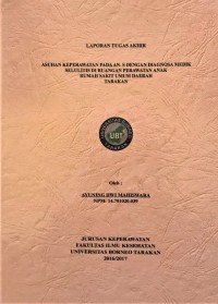 Asuhan Keperawatan Pada An. S Dengan Diagnosa Medik Selulitis Di Ruangan Perawatan Anak Rumah Sakit Umum Daerah Tarakan