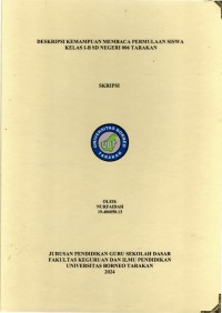 Deskripsi Kemampuan Membaca Permulaan Siswa Kelas I-B SD Negeri 006 Tarakan