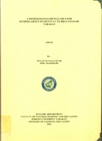 A Proposed English Syllabus For Kindergarten Students At TK Bhayangkari  Tarakan