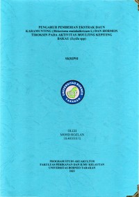 Pengaruh Pemberian Ekstrak Daun Karamunting (Melastoma malabathricum l) Dan Hormon Tiroksin Pada Aktivitas Moulting Kepiting Bakau (Scylla spp)