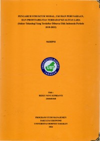 Pengaruh Struktur Modal, Ukuran Perusahaan, Dan Profitabilitas Terhadap Kualitas Laba (Sektor Teknologi Yang Terdaftar Dibursa Efek Indonesia Periode 2018-2022)