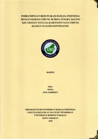 Perbandingan Reduplikasi Bahasa Indonesia Dengan Bahasa Tidung Di Desa Tengku Dacing Kecamatan Tana Lia Kabupaten Tana Tidung (Kajian Analisis Kontrastif)