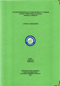 Analisis Pendapatan Usaha Budidaya Tambak Udang Windu (Penaeus monodon) Di Kota Tarakan
