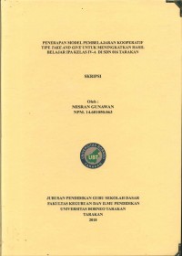 Penerapan Model Pembelajaran Kooperatif Tipe Take And Give Untuk Meningkatkan Hasil Belajar IPA Kelas IV-A Di SDN 016 Tarakan