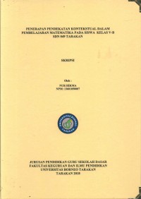 Penerapan Pendekatan Kontekstual Dalam Pembelajaran Matematika Pada Siswa Kelas V-B SDN 049 Tarakan