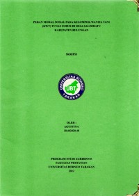 Peran Modal Sosial Pada Kelompok Wanita Tani (KWT) Tunas Subur Di Desa Salimbatu Kabupaten Bulungan