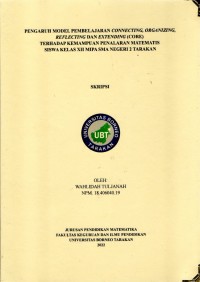 Pengaruh Model Pembelajaran Connecting, Organizing, Reflecting, Dan Extending (CORE) Terhadap Kemampuan Penalaran Matematis Siswa Kelas XII MIPA SMA Negeri 2 Tarakan
