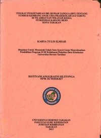 Tingkat Pengetahuan Ibu Rumah Tangga (IRT) Tentang Tumbuh Kembang Anak Usia Prasekolah (4-6 Tahun) Di TK Arrayyan Wilayah Kerja Puskesmas Karang Rejo Kota Tarakan