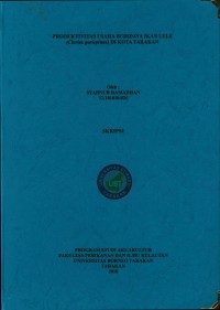 Produktivitas Usaha Budidaya Ikan Lele (Clarias Gariepinus) Di Kota Tarakan