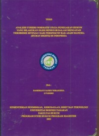 Analisis Yuridis Normatif Upaya Penegakan Hukum Yang Dilakukan Oleh Densus 88 Dalam Mengatasi  Terorisme Ditinjau Dari Perspektif Hak Asasi Manusia (Human Rights) Di Indonesia