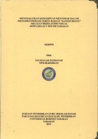 Meningkatkan Kemampuan Menyimak Dalam Mengidentifikasi Cerita Rakyat “Sangkuriang” Melalui Media Audio Visual Siswa Kelas V SDN 010 Tarakan