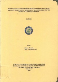 Meningkatkan Kemampuan Menulis Karangan Narasi Melalui Media Kartu Bercerita Pada Siswa Kelas IV SD Nurul Islam Kota Tarakan
