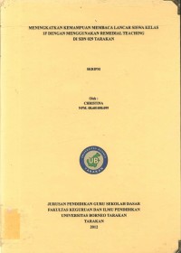 Meningkatkan Kemampuan Membaca Lancar Siswa Kelas 1F Dengan Menggunakan Remedial Teaching Di SDN 029 Tarakan