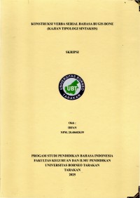 Konstruksi Verba Serial Bahasa Bugis Bone (Kajian Tipologi Sintaksis)