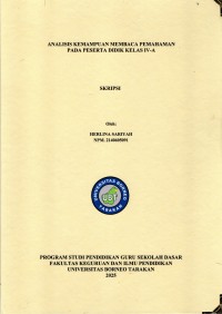 Analisis Kemampuan Membaca Pemahaman Pada Peserta Didik Kelas IV-A
