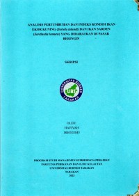 ANALISIS PERTUMBUHAN DAN INDEKS KONDISI IKAN EKOR KUNING (Seriola Lalandi) DAN IKAN SARDEN (Sardinella Lemuru) YANG DIDARATKAN DI PASAR BERINGIN