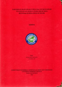 Partisipasi Masyarakat Desa Dalam Mengawasi Pengelolaan Badan Usaha Milik Desa (BUM Desa) Di Desa Sesayap Selor