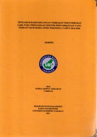 Pengaruh Rasio Keuangan Terhadap Pertumbuhan Laba Pada Perusahaan Sektor Pertambangan Yang Terdaftar Di Bursa Efek Indonesia Tahun 2016-2020
